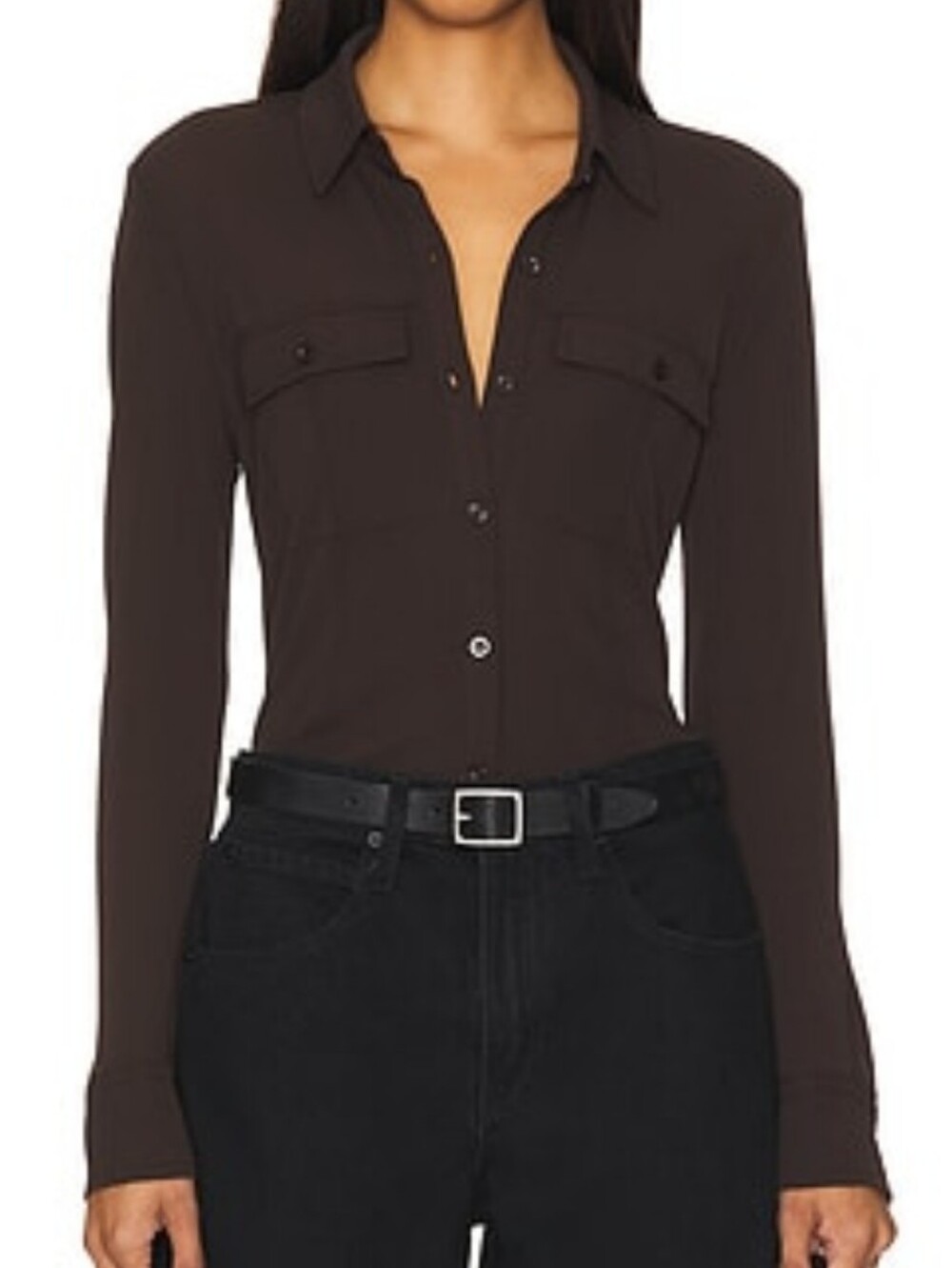 Frame Denim Chocolate Brown Lightweight Top